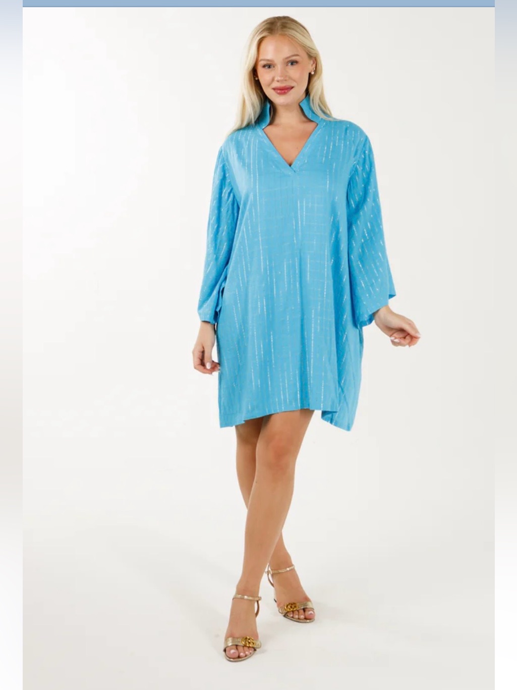 Nwot Cece Caftan Mini Dress In Bright Blue By Holly Shae Design